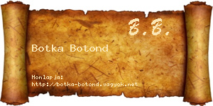 Botka Botond névjegykártya